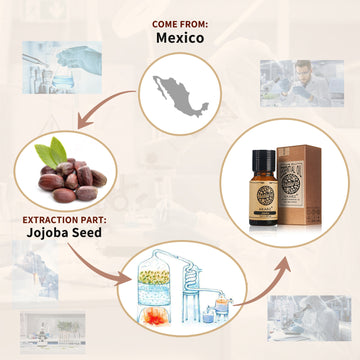 AKARZ Natural Aromatherapy Jojoba Oil Moisturizing Skin Hair Care, Bath Maintenance Carrier Oil from Mexico